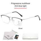 CLLOIO Titanium Alloy Photochromic Reading Glasses Men Progressive Multifocal Glasses Women Anti Blue Light Hyperopia Glasses