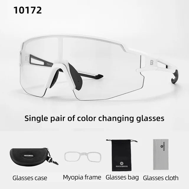 ROCKBROS Cycling Sunglasses Photochromic Road Bike UV400 Bicycle Eyewear MTB Mountain Bicycle Cycling Goggles