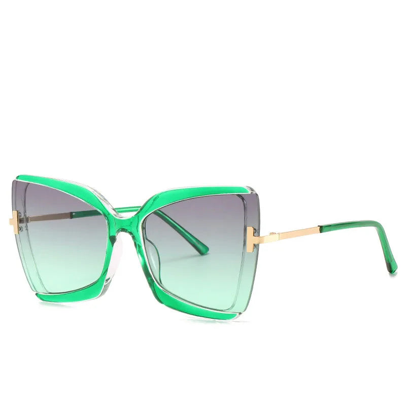 Cat Eye Sunglasses Women Fashion Luxulry Brand Design Retro Glasses Frame For Men Oversized Gradient Eyeglasses Spectacle UV400