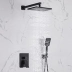 Black Concealed Shower System
Rain Waterfall Bathroom Embedded Shower Faucet Set with Tub Spout