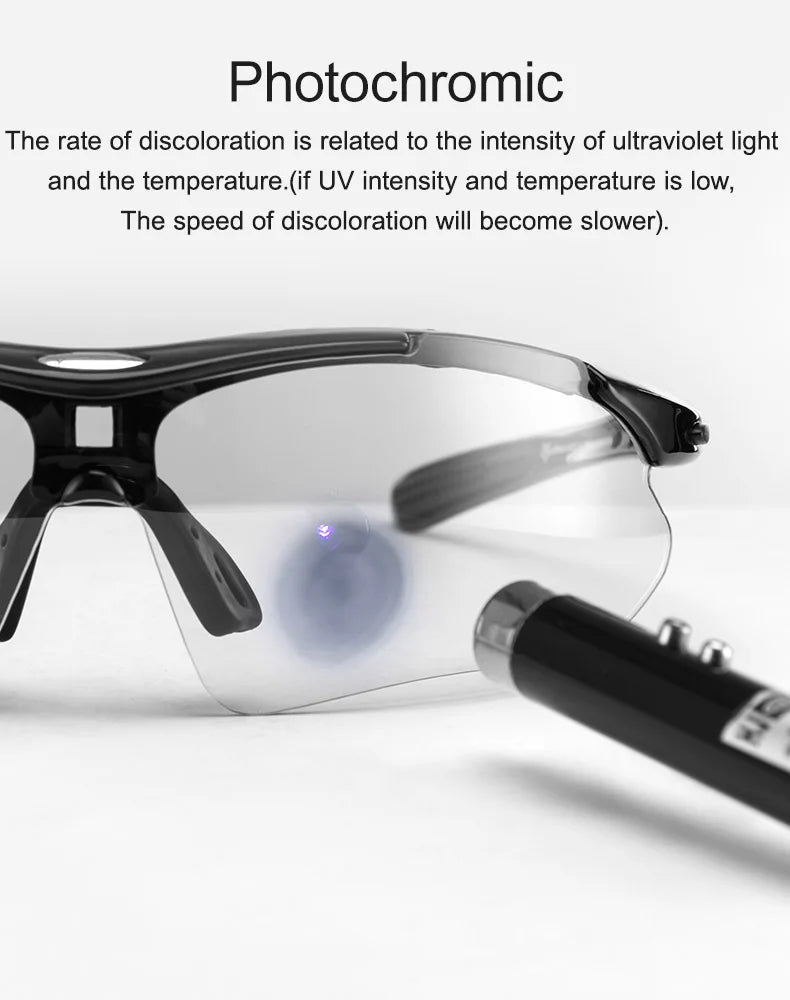 ROCKBROS Bicycle Glasses Photochromic Lens Outdoor Eyewear Goggles UV400 Sports Riding Cycling Sunglasses MTB Road Bike Glasses