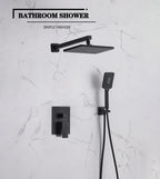 Black Concealed Shower System
Rain Waterfall Bathroom Embedded Shower Faucet Set with Tub Spout