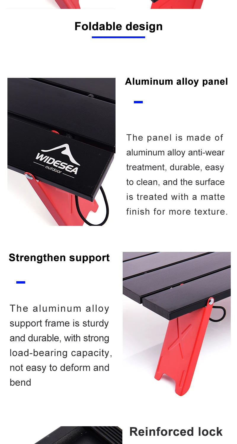 Widesea Camping Mini Portable Foldable Table
Outdoor Picnic Barbecue 
Tableware Ultra Light , bed desk