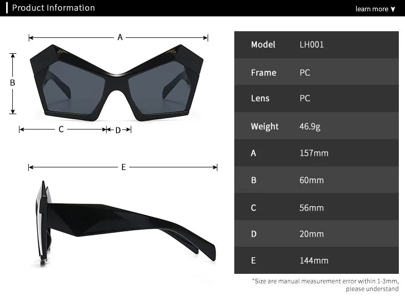 Fashion Oversized Irregular Cat Eye Sunglasses Women 2021 New Luxury Brand Designer Punk Big Frame Glasses Men Shades UV400