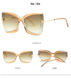 Cat Eye Sunglasses Women Fashion Luxulry Brand Design Retro Glasses Frame For Men Oversized Gradient Eyeglasses Spectacle UV400