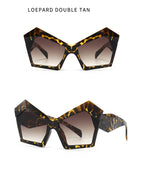 Fashion Oversized Irregular Cat Eye Sunglasses Women 2021 New Luxury Brand Designer Punk Big Frame Glasses Men Shades UV400