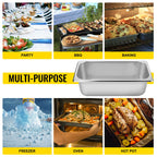 SucceBuy 8.5L-20.5L Buffet Chafing Dishes Gastronorm Pans 

Steam Table Stainless Steel Food Container for Party BBQ Baking