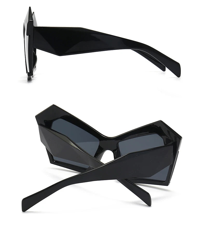 Fashion Oversized Irregular Cat Eye Sunglasses Women 2021 New Luxury Brand Designer Punk Big Frame Glasses Men Shades UV400
