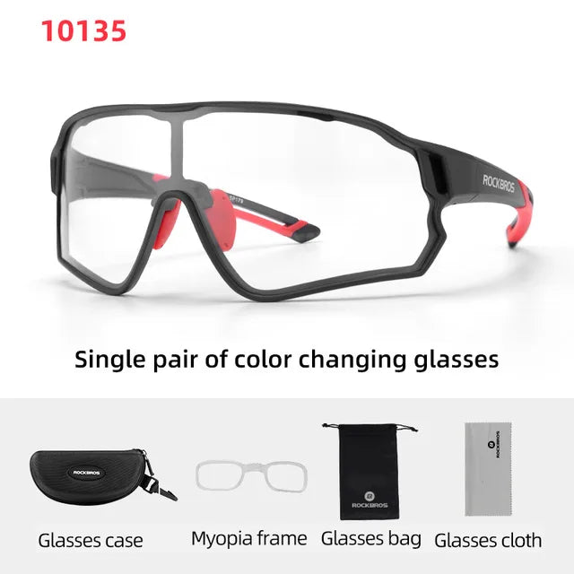 ROCKBROS Cycling Sunglasses Photochromic Road Bike UV400 Bicycle Eyewear MTB Mountain Bicycle Cycling Goggles