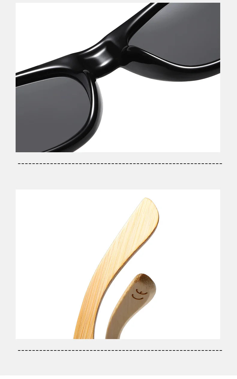 BARCUR Polarized Man Sunglasses Bamboo Sun Glasses for Women Wood UV400 Eyewear Oculos Blue Light Blocking Glasses