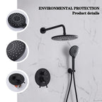 Black Concealed Shower System
Rain Waterfall Bathroom Embedded Shower Faucet Set with Tub Spout