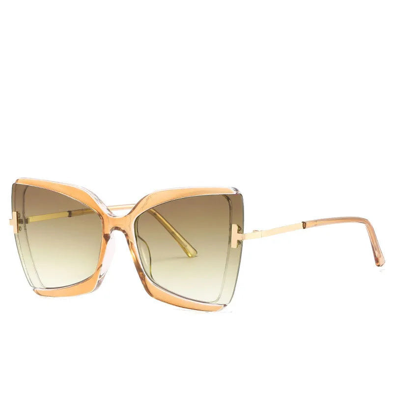 Cat Eye Sunglasses Women Fashion Luxulry Brand Design Retro Glasses Frame For Men Oversized Gradient Eyeglasses Spectacle UV400