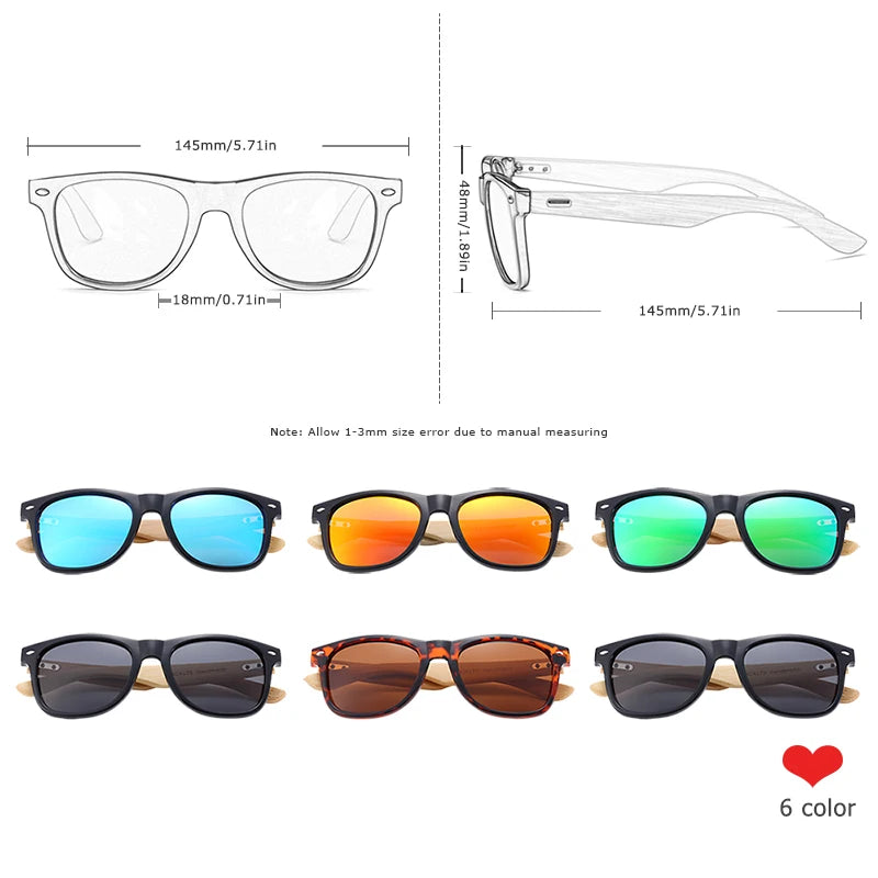 BARCUR Polarized Man Sunglasses Bamboo Sun Glasses for Women Wood UV400 Eyewear Oculos Blue Light Blocking Glasses
