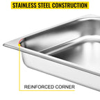 SucceBuy 8.5L-20.5L Buffet Chafing Dishes Gastronorm Pans 

Steam Table Stainless Steel Food Container for Party BBQ Baking