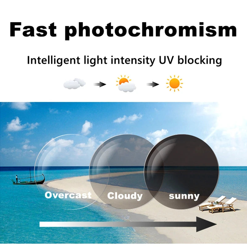 CLLOIO Titanium Alloy Photochromic Reading Glasses Men Progressive Multifocal Glasses Women Anti Blue Light Hyperopia Glasses
