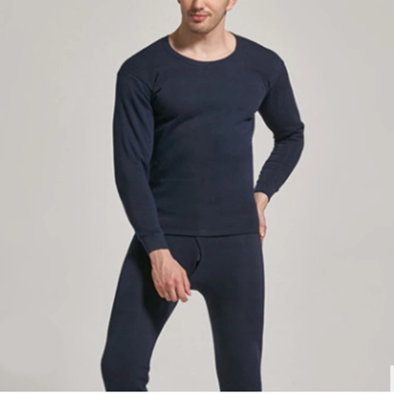Men'S Winter Plus Velvet Thermal Underwear Suit 
Sports Windproof Thickened Thermal Ski  Suit Jacket + Pants