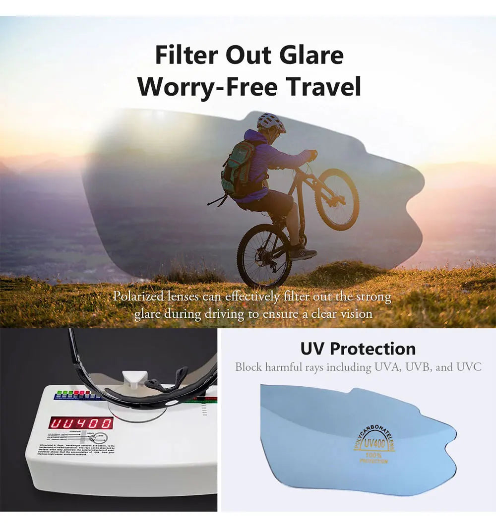 MOVIGOR Polarized Cycling Glasses Sports Men's Sunglasses Road Mountain Bicycle Riding Protection Goggles Eyewear Women 5 Lens