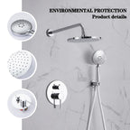 Black Concealed Shower System
Rain Waterfall Bathroom Embedded Shower Faucet Set with Tub Spout