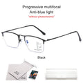 CLLOIO Titanium Alloy Photochromic Reading Glasses Men Progressive Multifocal Glasses Women Anti Blue Light Hyperopia Glasses