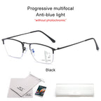 CLLOIO Titanium Alloy Photochromic Reading Glasses Men Progressive Multifocal Glasses Women Anti Blue Light Hyperopia Glasses
