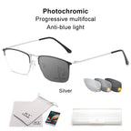 CLLOIO Titanium Alloy Photochromic Reading Glasses Men Progressive Multifocal Glasses Women Anti Blue Light Hyperopia Glasses