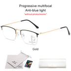 CLLOIO Titanium Alloy Photochromic Reading Glasses Men Progressive Multifocal Glasses Women Anti Blue Light Hyperopia Glasses