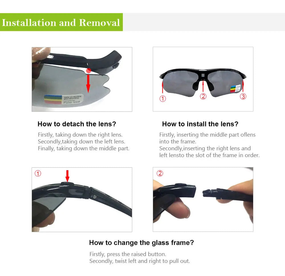 MOVIGOR Polarized Cycling Glasses Sports Men's Sunglasses Road Mountain Bicycle Riding Protection Goggles Eyewear Women 5 Lens
