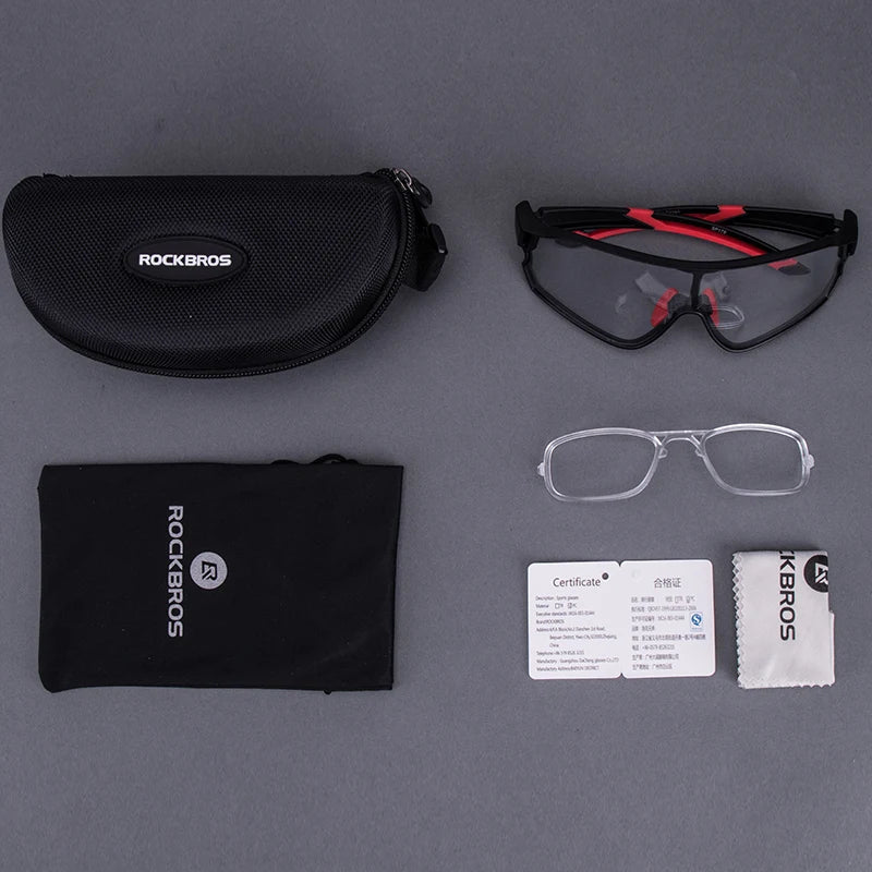 ROCKBROS Cycling Sunglasses Photochromic Road Bike UV400 Bicycle Eyewear MTB Mountain Bicycle Cycling Goggles