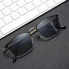 CLLOIO Titanium Alloy Photochromic Reading Glasses Men Progressive Multifocal Glasses Women Anti Blue Light Hyperopia Glasses