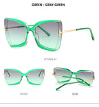 Cat Eye Sunglasses Women Fashion Luxulry Brand Design Retro Glasses Frame For Men Oversized Gradient Eyeglasses Spectacle UV400