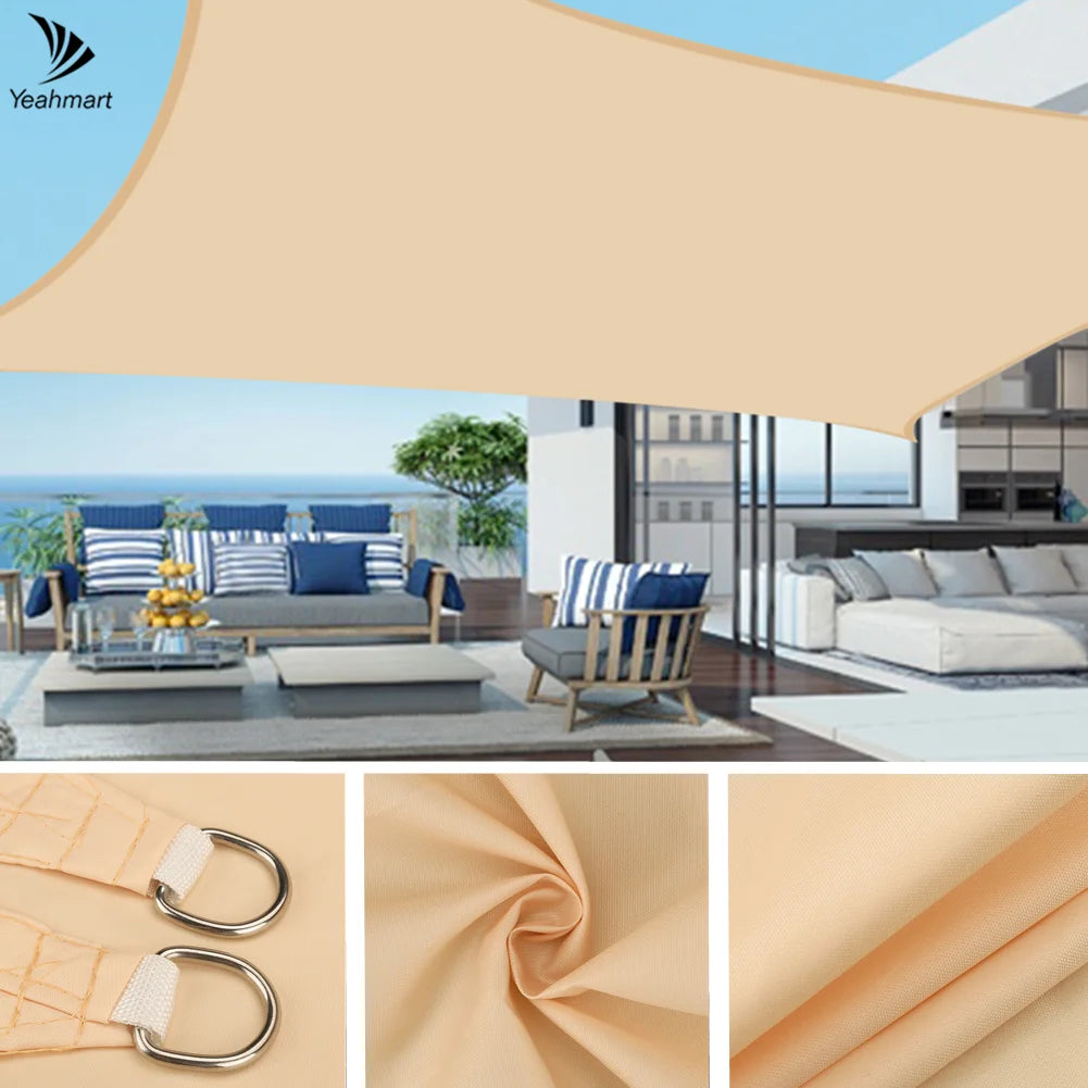 Sun Shade Sail Outdoor Canopy 6/5/4/3M UV Block Shade Cloth Sunscreen Awning with Free Ropes for Garden Patio Pool Cover Shelter