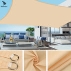 Sun Shade Sail Outdoor Canopy 6/5/4/3M UV Block Shade Cloth Sunscreen Awning with Free Ropes for Garden Patio Pool Cover Shelter