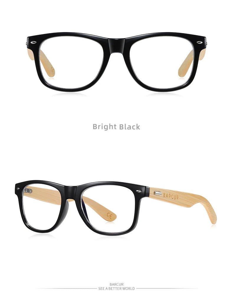 BARCUR Polarized Man Sunglasses Bamboo Sun Glasses for Women Wood UV400 Eyewear Oculos Blue Light Blocking Glasses