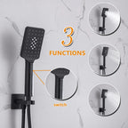 Black Concealed Shower System
Rain Waterfall Bathroom Embedded Shower Faucet Set with Tub Spout