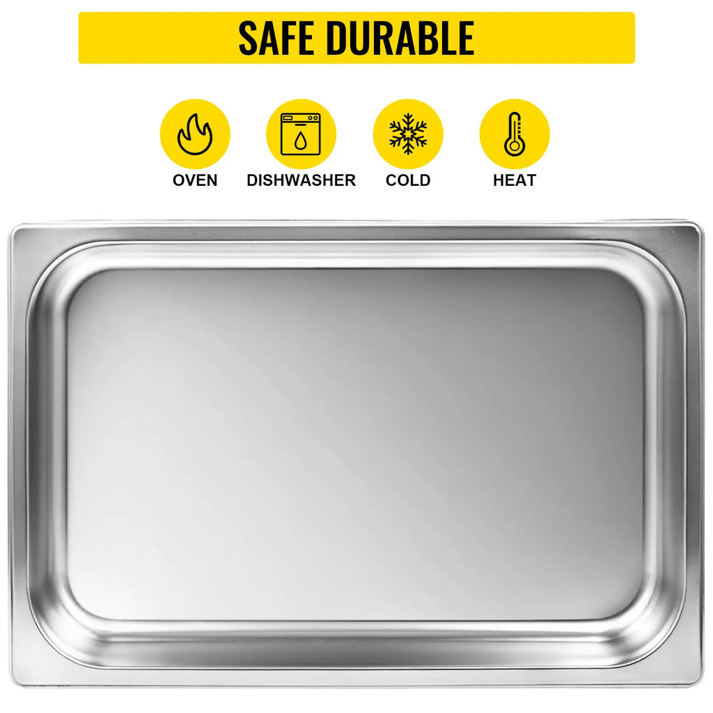 SucceBuy 8.5L-20.5L Buffet Chafing Dishes Gastronorm Pans 

Steam Table Stainless Steel Food Container for Party BBQ Baking