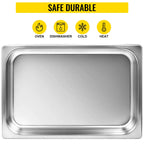 SucceBuy 8.5L-20.5L Buffet Chafing Dishes Gastronorm Pans 

Steam Table Stainless Steel Food Container for Party BBQ Baking