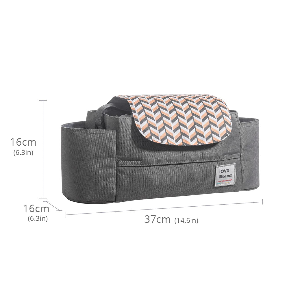 Universal Baby Stroller,  Organizer,  Expandable Diaper Bag with Shoulder Strap,
Cup Holder,Zipper pocket