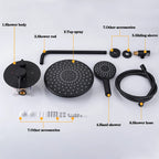 Black Concealed Shower System
Rain Waterfall Bathroom Embedded Shower Faucet Set with Tub Spout