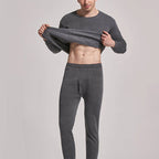 Men'S Winter Plus Velvet Thermal Underwear Suit 
Sports Windproof Thickened Thermal Ski  Suit Jacket + Pants