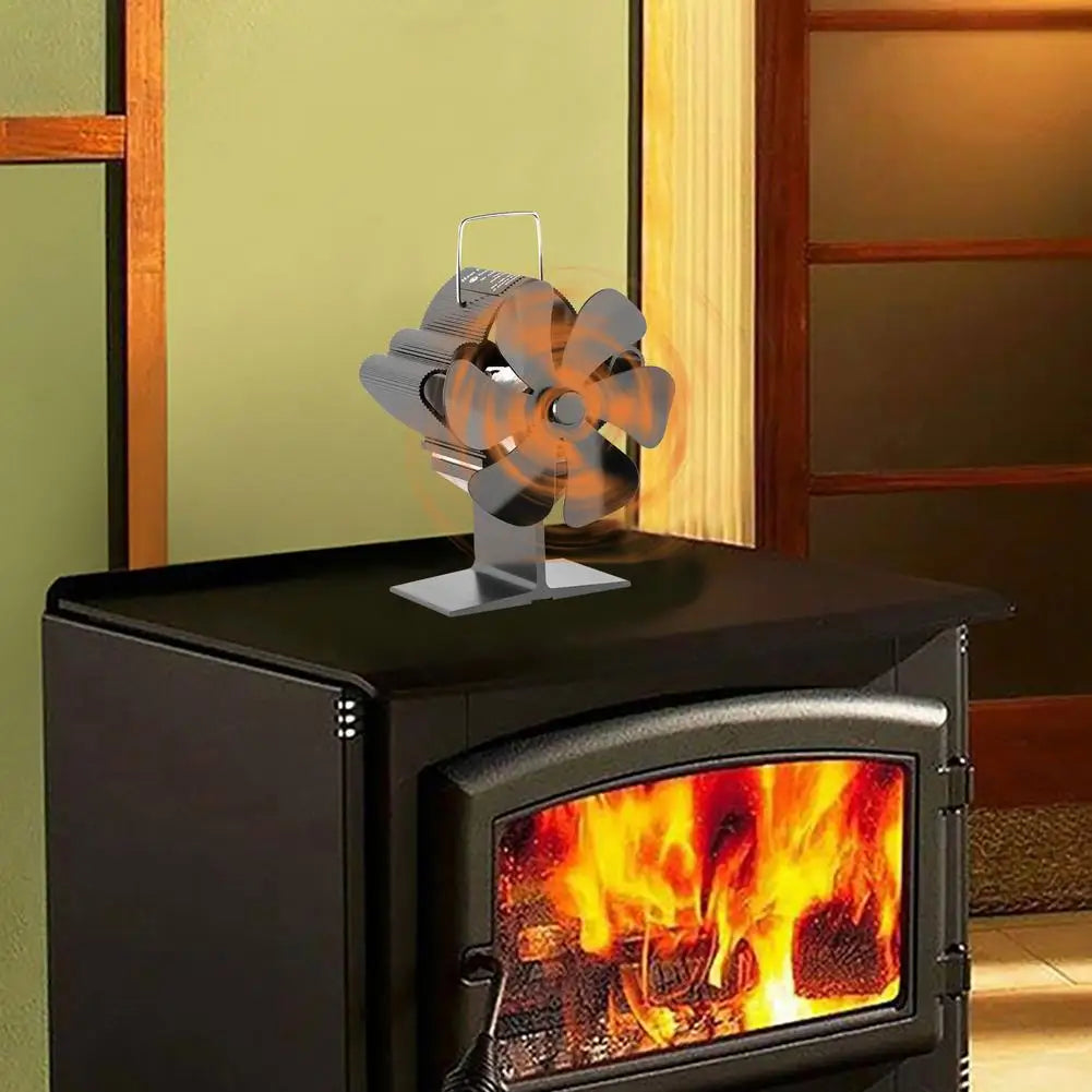 6 Blade Stove Fan Silent Efficient Heat Distribution , 
for Fireplace Wood  Burner Ecofan Heat Powered