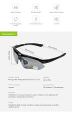MOVIGOR Polarized Cycling Glasses Sports Men's Sunglasses Road Mountain Bicycle Riding Protection Goggles Eyewear Women 5 Lens