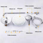 Black Concealed Shower System
Rain Waterfall Bathroom Embedded Shower Faucet Set with Tub Spout