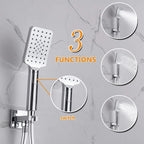 Black Concealed Shower System
Rain Waterfall Bathroom Embedded Shower Faucet Set with Tub Spout