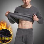 Men'S Winter Plus Velvet Thermal Underwear Suit 
Sports Windproof Thickened Thermal Ski  Suit Jacket + Pants