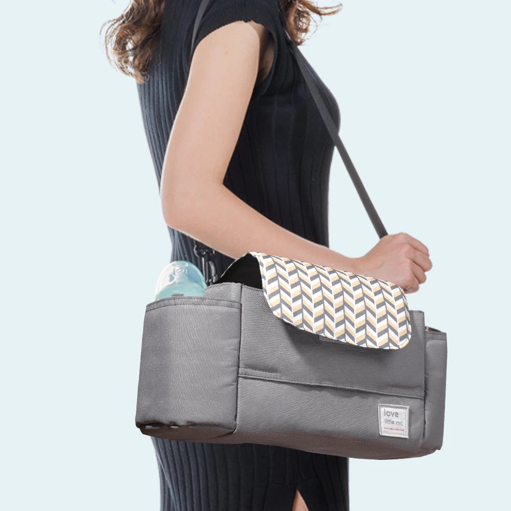 Universal Baby Stroller,  Organizer,  Expandable Diaper Bag with Shoulder Strap,
Cup Holder,Zipper pocket