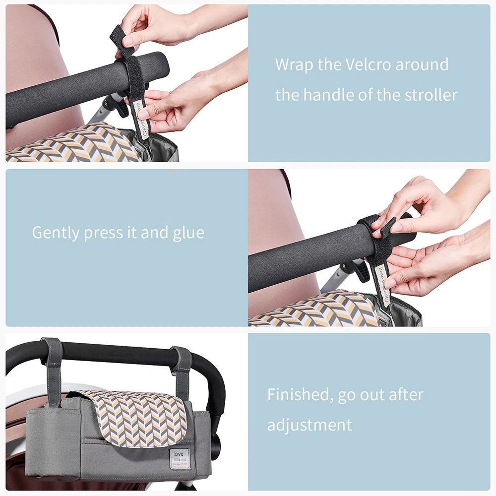 Universal Baby Stroller,  Organizer,  Expandable Diaper Bag with Shoulder Strap,
Cup Holder,Zipper pocket