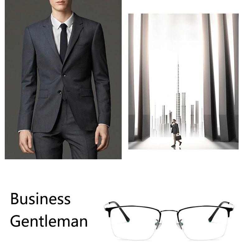CLLOIO Titanium Alloy Photochromic Reading Glasses Men Progressive Multifocal Glasses Women Anti Blue Light Hyperopia Glasses