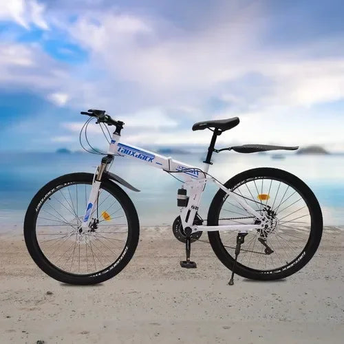 26" Foldable Mountain Bike for Men - 
21-Speed All-Terrain Commuter with Dual Disc Brakes