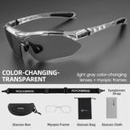 ROCKBROS Cycling Photochromic Glasses UV400 Protection Sunglasses Lightweight Bicycle Glasses Men Women Outdoor Sports Glasses