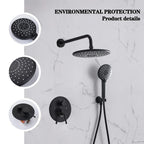 Black Concealed Shower System
Rain Waterfall Bathroom Embedded Shower Faucet Set with Tub Spout